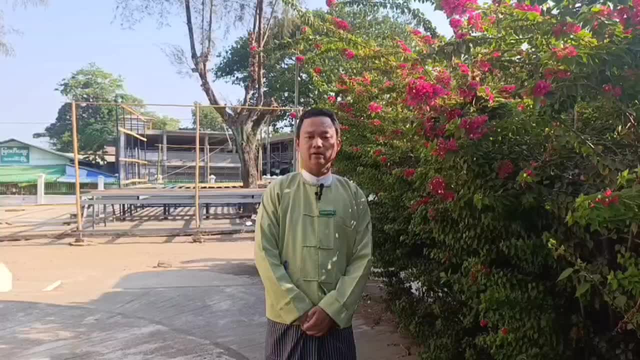 သာပေါင်း မြို့နယ် ၊အမှတ်(၂)ရပ်ကွက်၊စည်ပင်သာယာပန်းခြံ ၌သင်္ကြန် မဏ္...