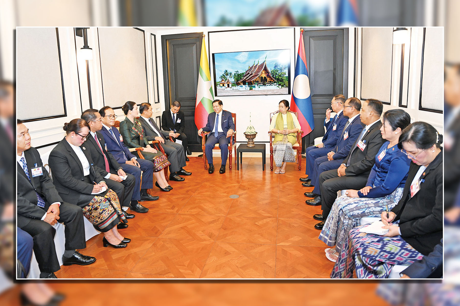 နိုင်ငံတော်‌သမ္မတ ဦးမင်းအောင်လှိုင် ထံသို့ လွန်ပရာဘန်ပြည်နယ်ပါတီ