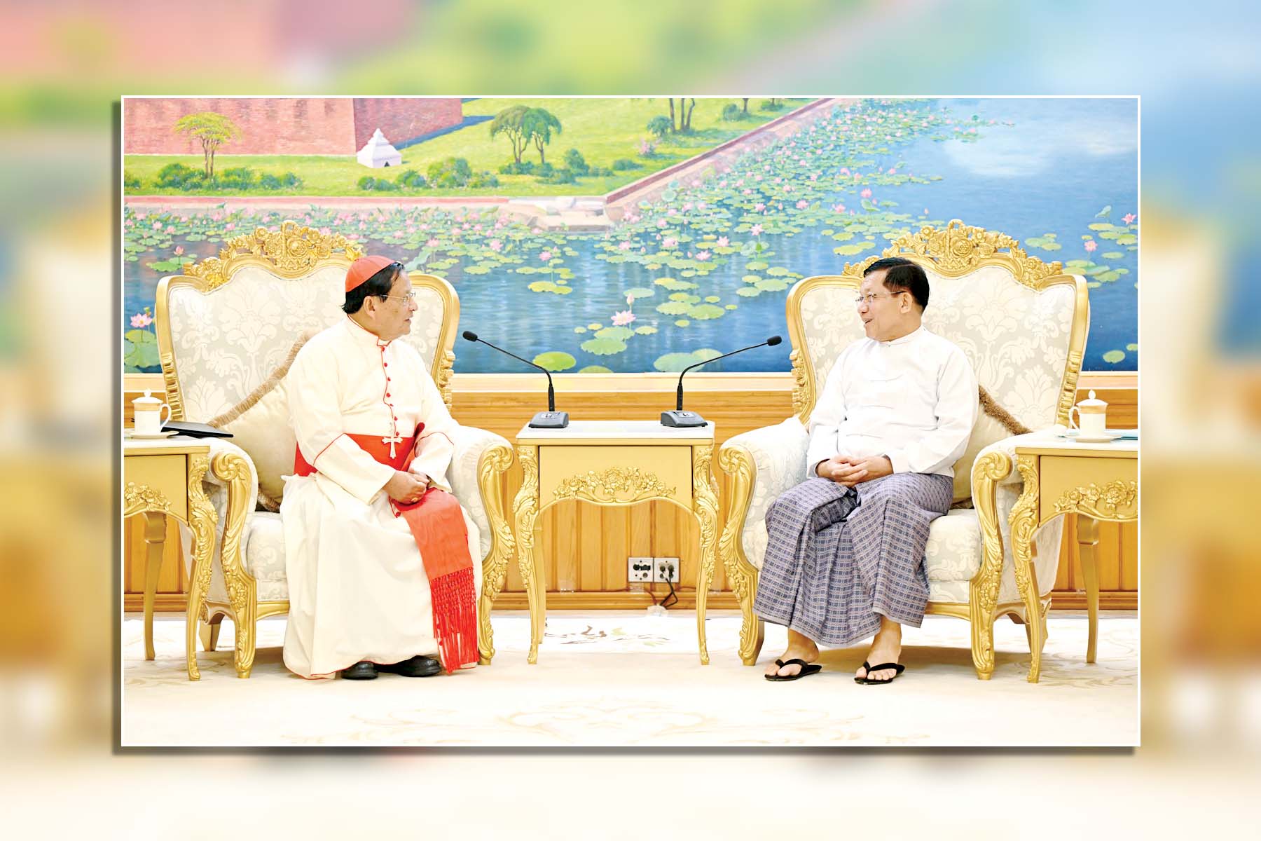 ကာဒီနယ်ချားလ်စ်ဘို ဦးဆောင်သော ကိုယ်စားလှယ်အဖွဲ့အား လက်ခံတွေ့ဆုံ